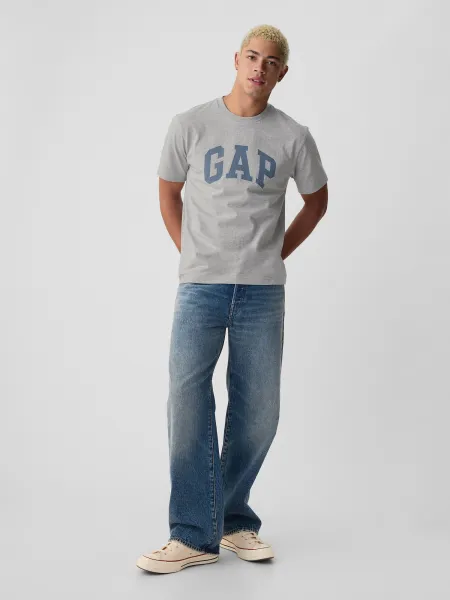 Šedé pánske tričko s logom GAP