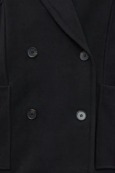 Trendyol Black Regular Pocket Detailed Soft Texture Short Jacket Coat