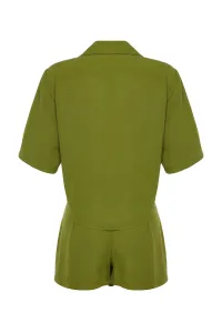 Trendyol Khaki Weaving Linen blend Shirt Shorts Beach Set
