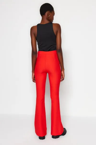 Trendyol Red Spanish Leg Flare Woven Trousers