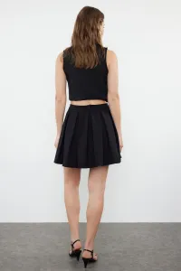 Trendyol Black Pleated Mini Woven Skirt
