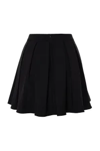 Trendyol Black Pleated Mini Woven Skirt