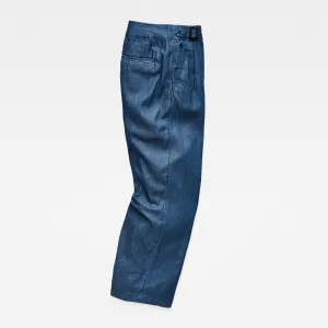G-STAR Nohavice - Bristum pleated wide leg chino wmn modré