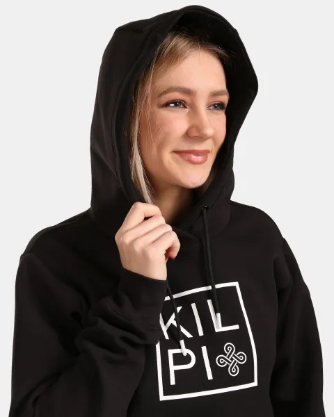 Women's cotton hooded sweatshirt Kilpi NIKY-W Black