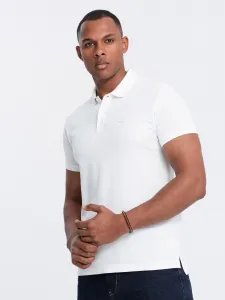 Pánske tričko s krátkym rukávom s v-výstrihom OMBRE T-shirt OM-POBS-0100 V-4 white
