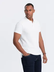 Pánske tričko s krátkym rukávom s v-výstrihom OMBRE T-shirt OM-POBS-0100 V-4 white