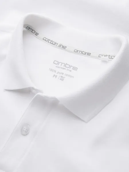 Pánske tričko s krátkym rukávom s v-výstrihom OMBRE T-shirt OM-POBS-0100 V-4 white