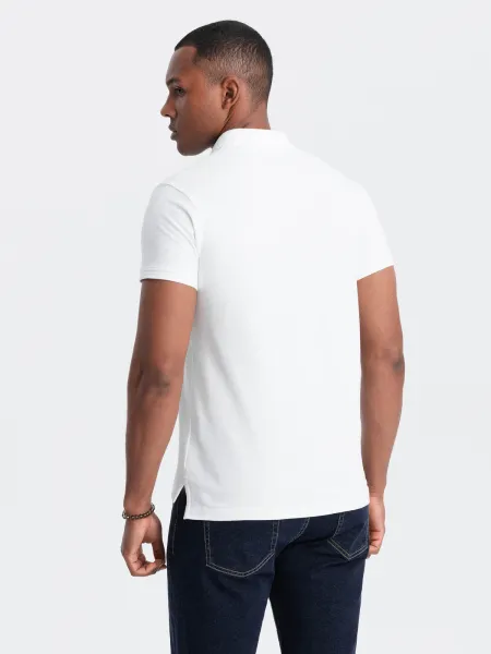 Pánske tričko s krátkym rukávom s v-výstrihom OMBRE T-shirt OM-POBS-0100 V-4 white