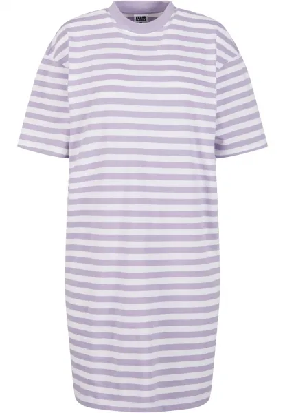 Women's striped dress oversized white/purple
