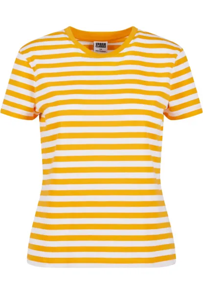 Women's basic striped T-shirt white/magicmango