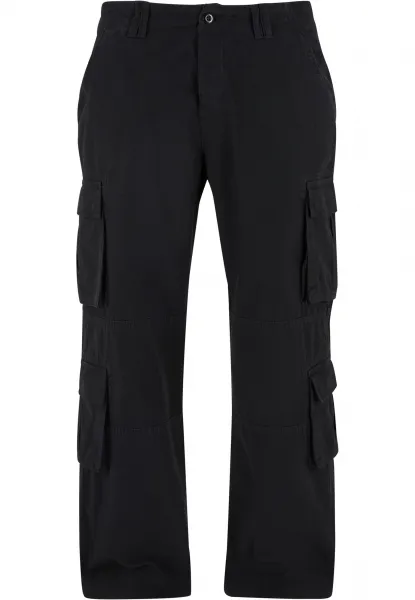 Men's Double Cargo Trousers - Black