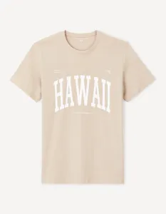 Celio White Jeville Patterned Sae T-Shirt - Men's