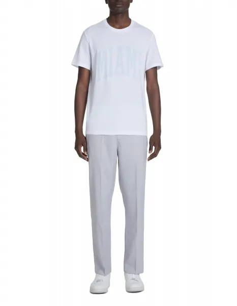 Celio White Jeville Patterned Sae T-Shirt - Men's