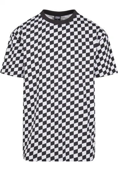 Men's T-shirt Oversized Check black/white