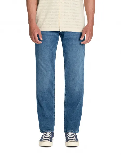 Modré pánske straight fit džínsy Celio C15 Stlmaille