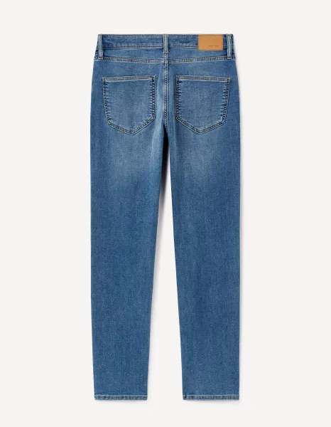 Modré pánske straight fit džínsy Celio C15 Stlmaille