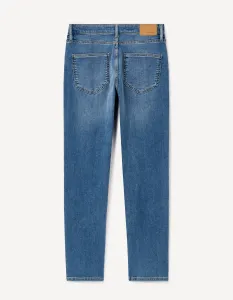 Modré pánske straight fit džínsy Celio C15 Stlmaille
