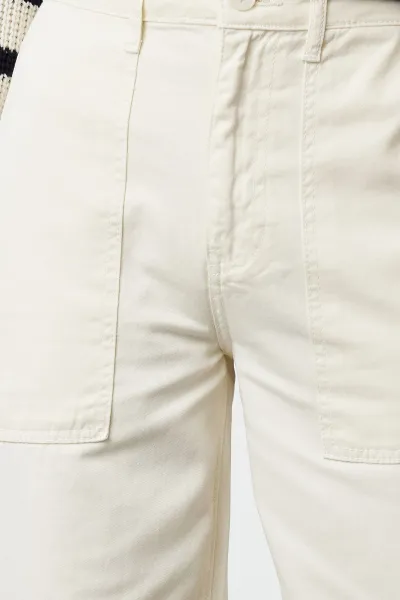 Trendyol Ecru Pocket Detailed High Waist Barrel Trousers
