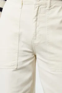 Trendyol Ecru Pocket Detailed High Waist Barrel Trousers