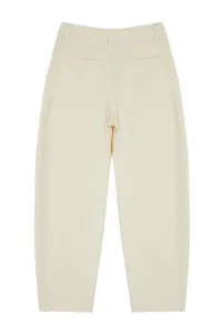 Trendyol Ecru Pocket Detailed High Waist Barrel Trousers