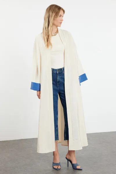 Trendyol Stone Color Blocked Woven Cap & Abaya & Abaya