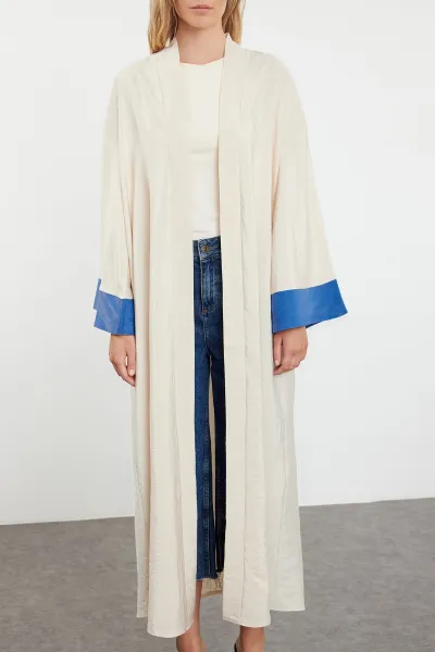 Trendyol Stone Color Blocked Woven Cap & Abaya & Abaya