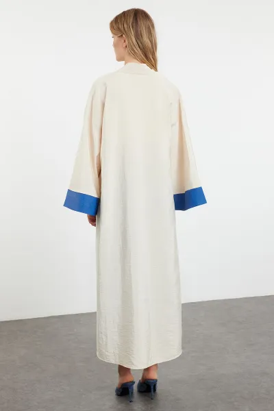 Trendyol Stone Color Blocked Woven Cap & Abaya & Abaya