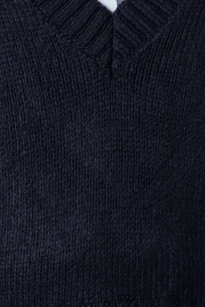 Trendyol Navy Blue Crop Soft Texture Knit Sweater