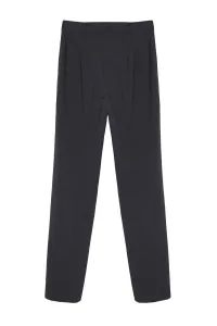 Trendyol Anthracite Ribbed Detailed Straight Cut Woven Fabric Trousers