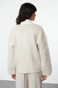 Trendyol Stone Soft Textured Coat Knitwear Cardigan