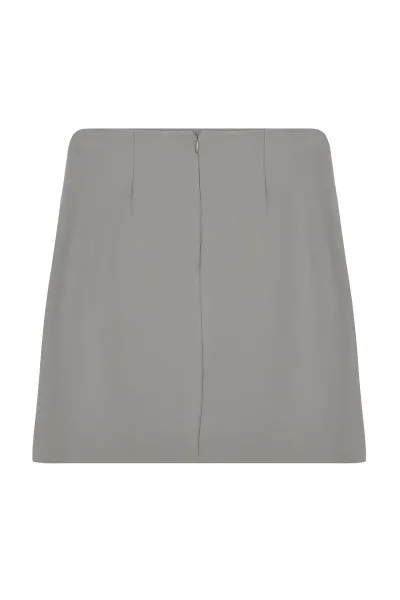 Trendyol Khaki Ruffle Detailed Double Breasted Mini Woven Skirt
