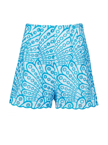 Orsay Blue Women's Patterned Shorts - Women's