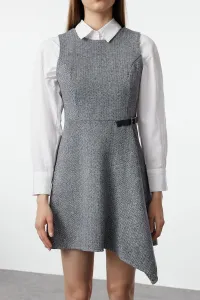 Trendyol Light Gray A-Line Skirt Asymmetric Mini Woven Dress