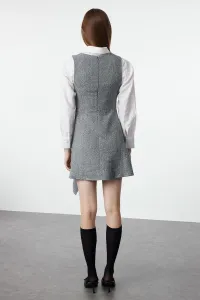 Trendyol Light Gray A-Line Skirt Asymmetric Mini Woven Dress