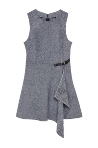 Trendyol Light Gray A-Line Skirt Asymmetric Mini Woven Dress