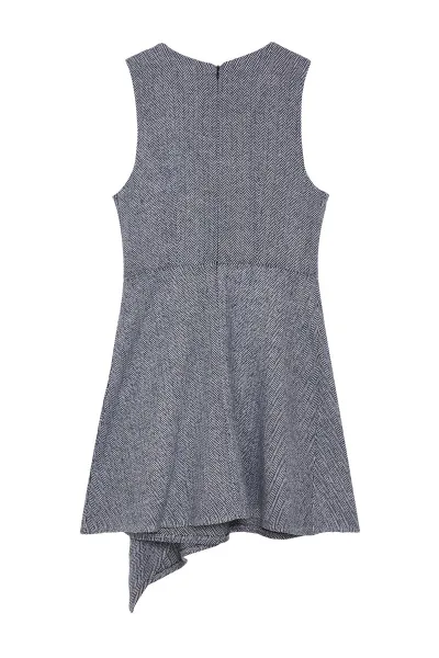 Trendyol Light Gray A-Line Skirt Asymmetric Mini Woven Dress