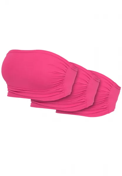 Women's Bandeau Top 3-pack fuchsia+fuchsia+fuchsia