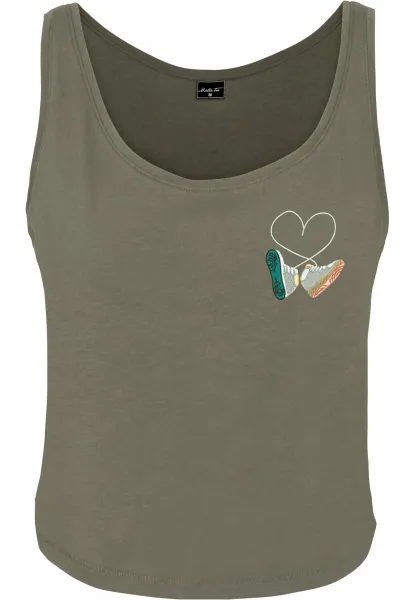 Ladies Kicks Love EMB Tank olive