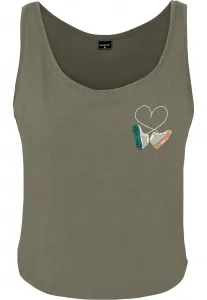 Ladies Kicks Love EMB Tank olive