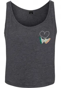Ladies Kicks Love EMB Tank charcoal