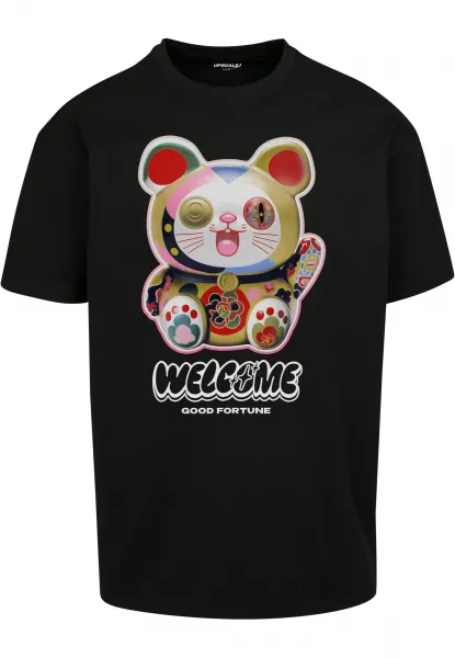 Welcome Cat Heavy Oversize Tee black