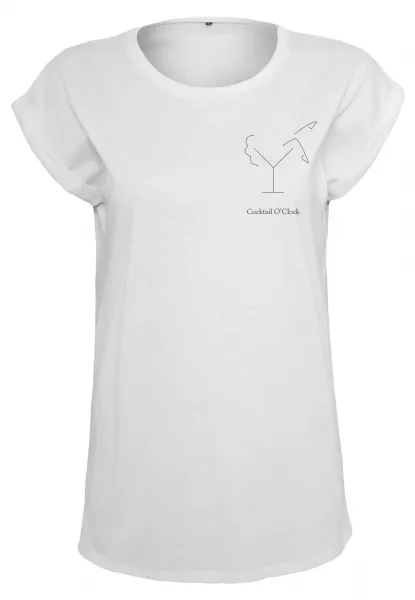 Ladies Cocktail O'Clock Tee white