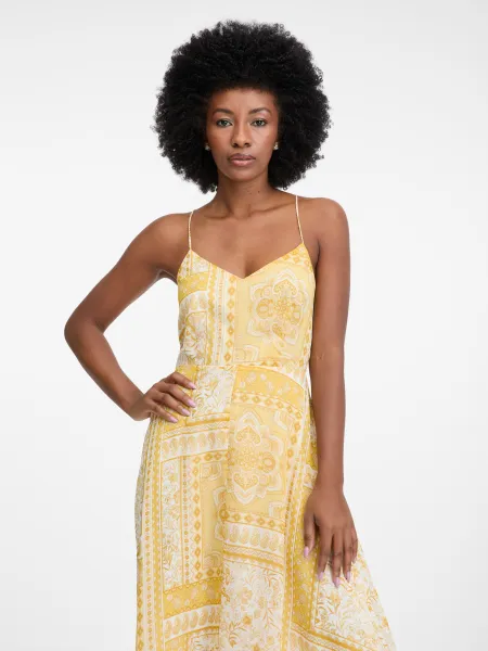 Orsay Yellow Women's Midi Dress - Women's