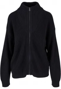 Women's knitted cardigan with zip black