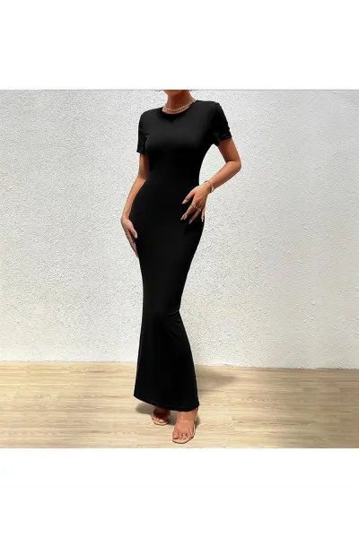 42642 Dewberry Short Sleeve Dress-BLACK