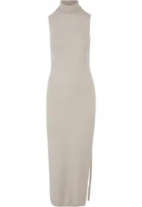 Women's knitted dress Turtleneck sand