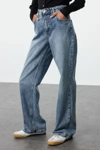 Trendyol Blue Premium More Sustainable Normal Waist Wide Leg Jeans
