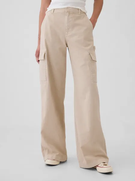 GAP Pants with Pockets Baggy Khaki Cargo - Ladies
