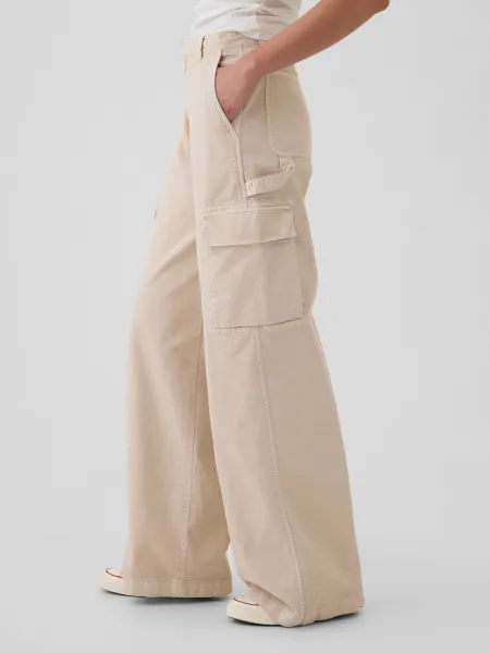 GAP Pants with Pockets Baggy Khaki Cargo - Ladies