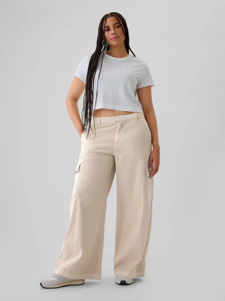 GAP Pants with Pockets Baggy Khaki Cargo - Ladies